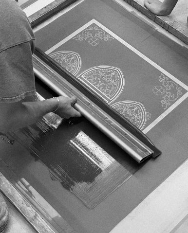 Atelier de sérigraphie, impression.